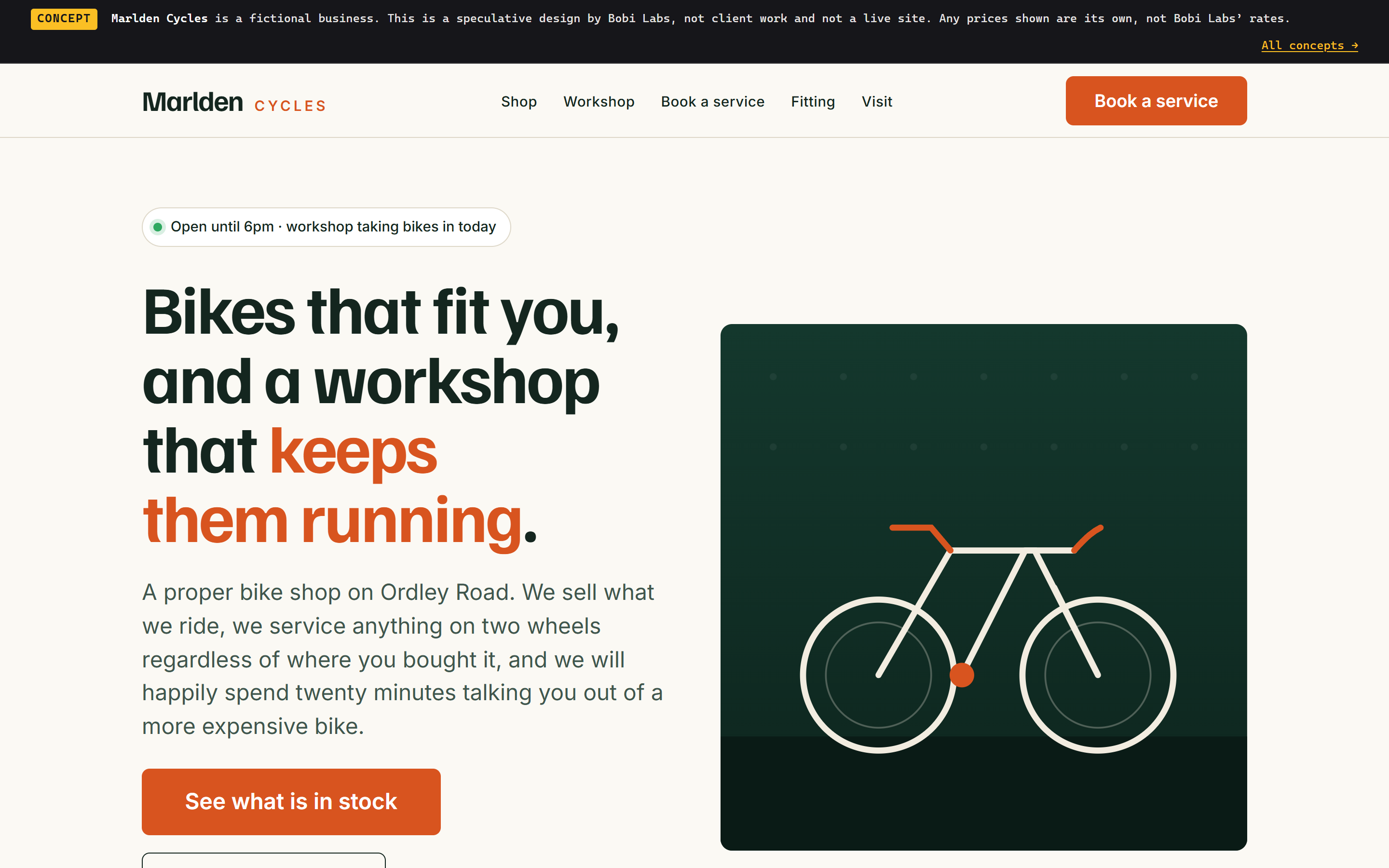 Marlden Cycles concept, desktop